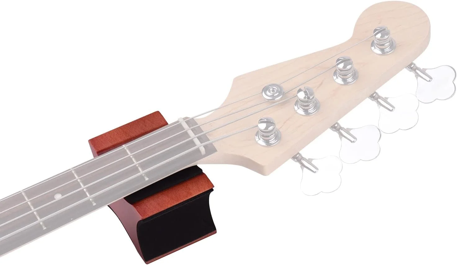 نگهدارنده گردن گیتار، بالشتک نگهدارنده گردن گیتار جنس چوب ماهون، ابزار لوتیر با 2 ارتفاع قابل استفاده برای گیتار الکتریک، آکوستیک، گیتار باس و ماندولین