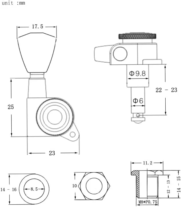 کوک گیتار Fawoonu، 6 عدد، 3L3R، کوک های قفل شونده، گوشی های ماشین، دستگیره برای گیتارهای آکوستیک و الکتریک، لوازم جانبی جایگزین با پیچ های نصب و بوش، نقره ای