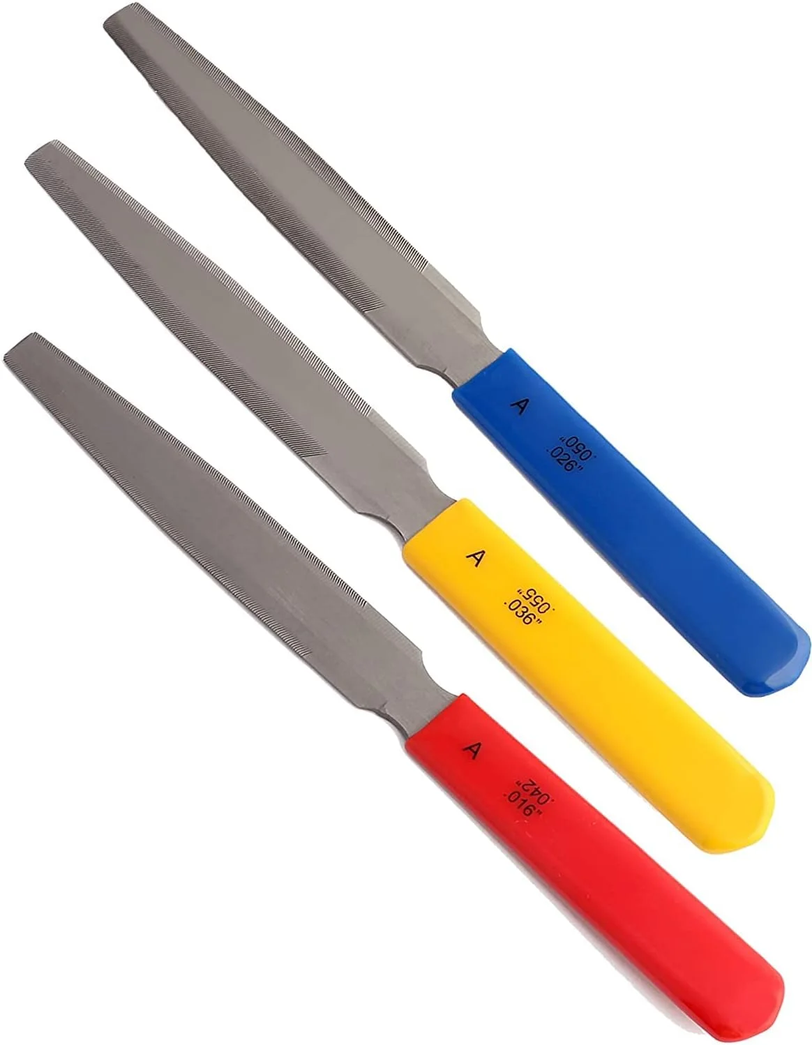 مجموعه فایل های گیتار الکتریک NP، مجموعه فایل های گیتار آکوستیک، مجموعه فایل های گیتار باس، فایل های مهره مخروطی دو لبه، فایل های شیار مهره، فایل های تاج فرت ابزار Luthier مجموعه 3 عددی (فایل های گیتار آکوستیک)