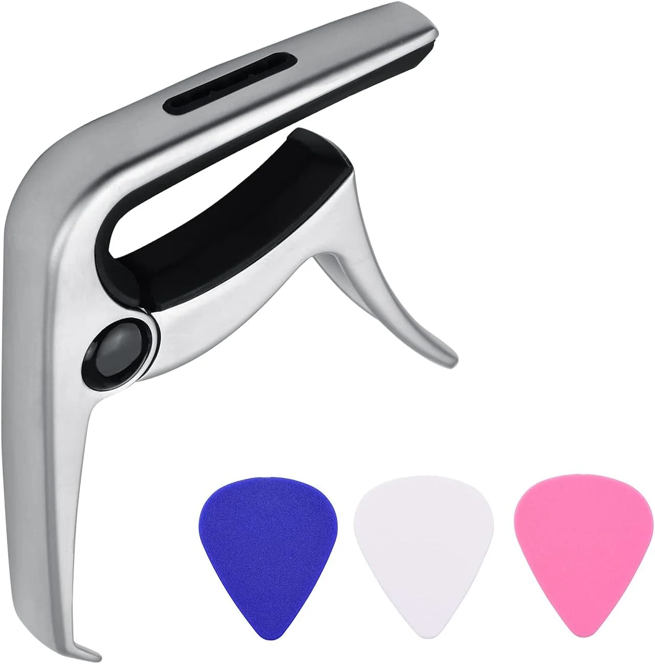 کوکو گیتار چند منظوره TC-02 آلیاژ روی با پین کش پل، جای پیک گیتار، 3 عدد پیک گیتار برای گیتارهای آکوستیک الکتریک باس