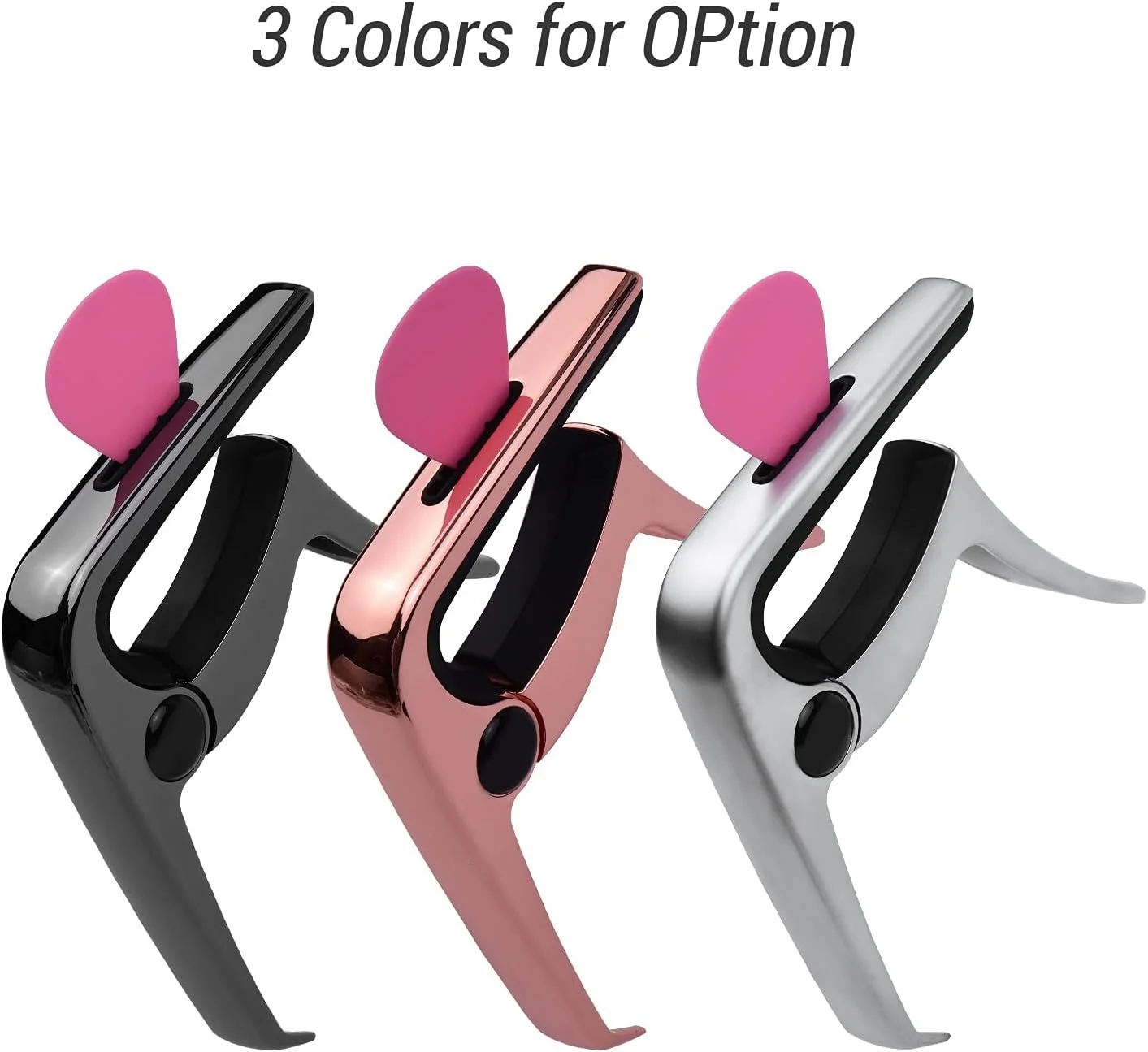 TC-02 کاپوی گیتار چند منظوره آلیاژ روی با پین کش پل، جای پیک گیتار، 3 عدد پیک گیتار برای گیتارهای آکوستیک الکتریک و باس