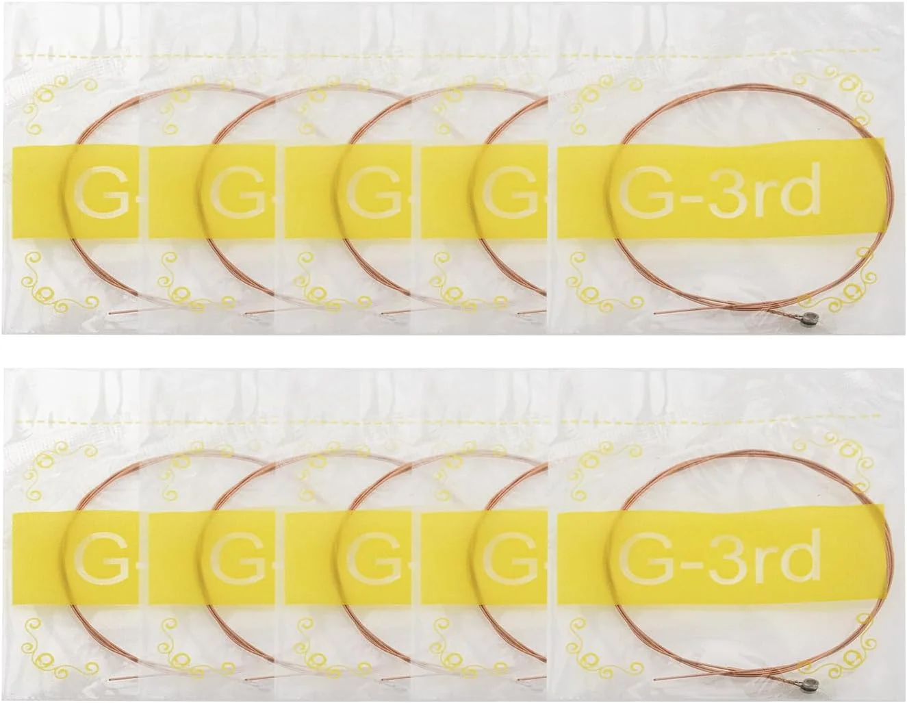 سیم گیتار آکوستیک Soundspire بسته 10 عددی، G-3rd با کشش سبک و روکش برنجی (مقاوم در برابر خوردگی، صدای روشن و متعادل)