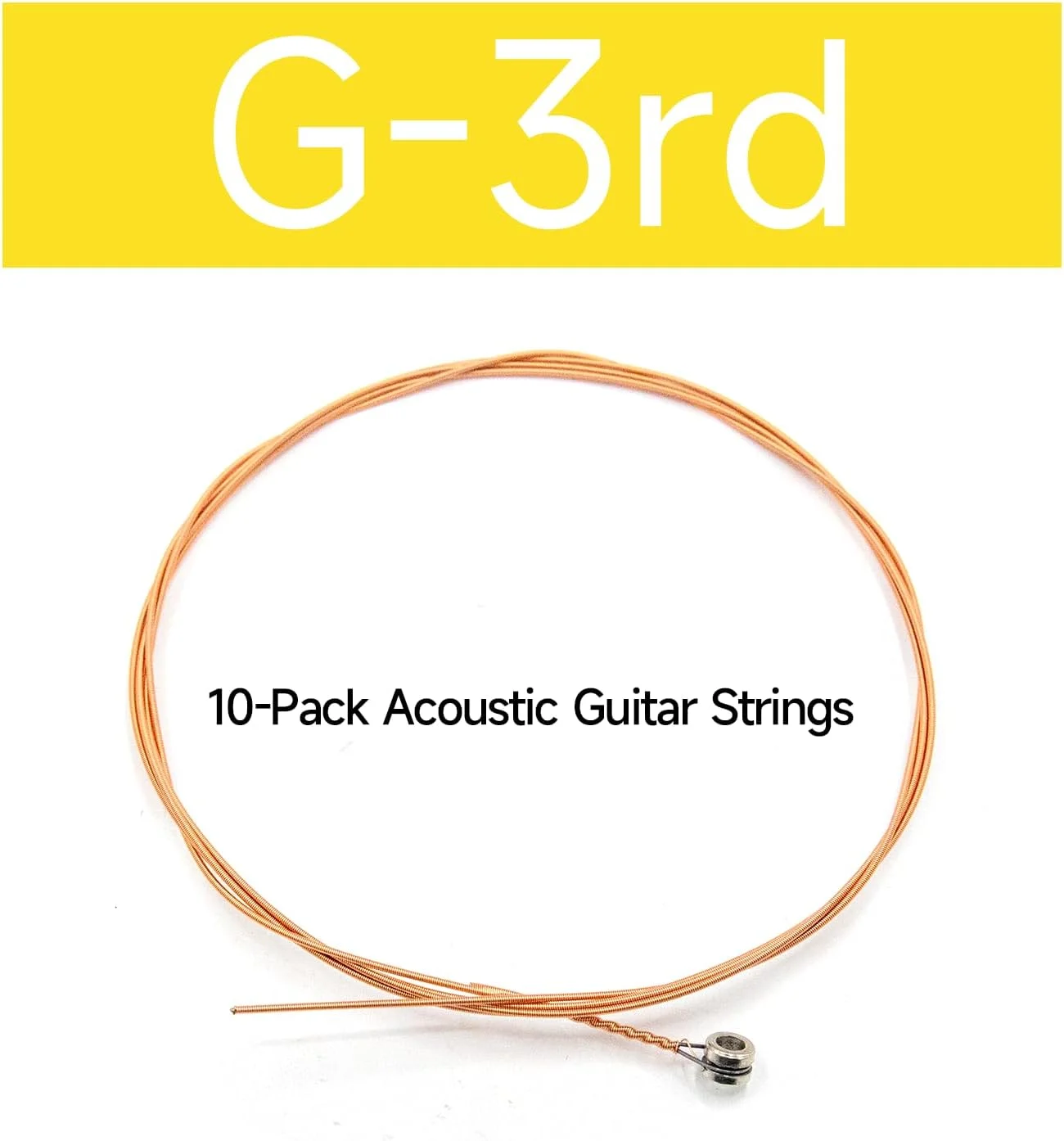 سیم گیتار آکوستیک Soundspire بسته 10 عددی، G-3rd با کشش سبک و روکش برنجی (مقاوم در برابر خوردگی، صدای روشن و متعادل)