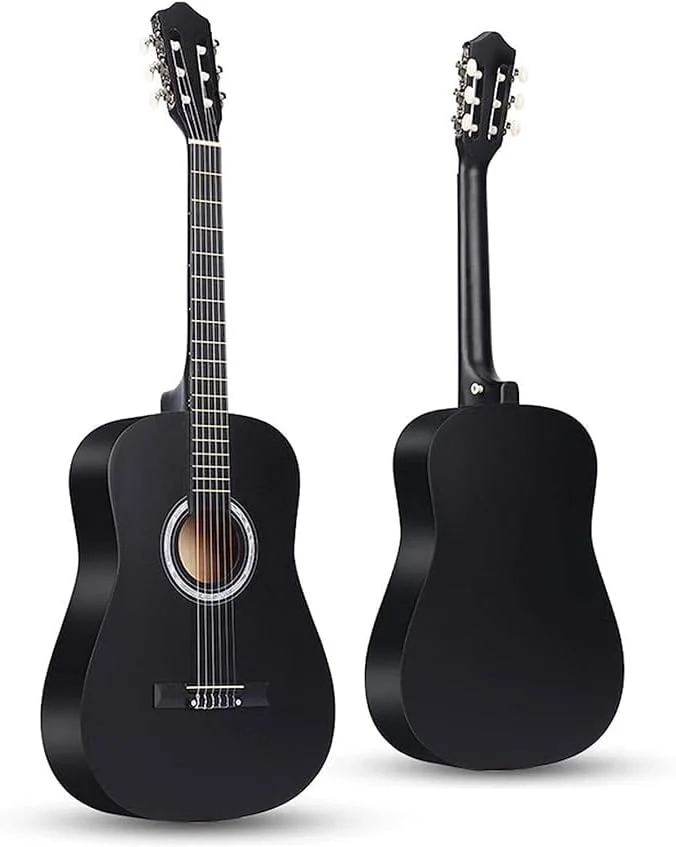 گیتار آکوستیک چوبی کلاسیک 38 اینچی برای دانشجویان و مبتدیان (مشکی)
