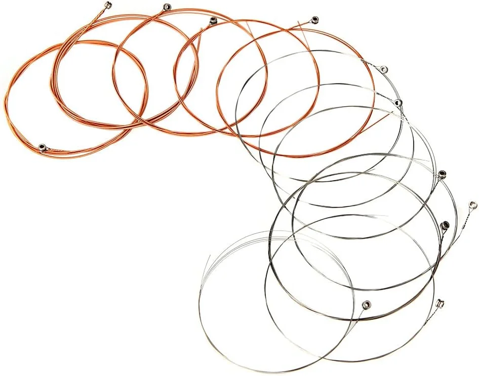 سیم گیتار 12 تایی Pepisky A2012، 12 عدد سیم هسته فولادی ضد زنگ با روکش آلیاژ مس برای گیتار آکوستیک فولک