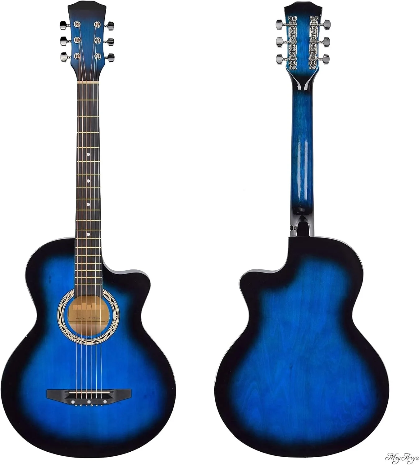 گیتار آکوستیک آبی 38 اینچی برای مبتدیان به همراه کیف گیتار آکوستیک آبی 38 اینچی برای مبتدیان به همراه کیف
