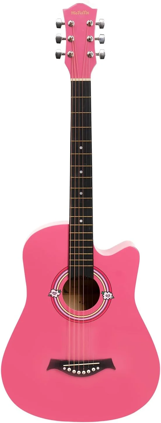 گیتار آکوستیک مدل Medellin (همراه با دوره آموزش گیتار) صورتی نئون (پکیج کامل، سیم، کیف، پیک و دوره آموزشی گیتار) گیتار آکوستیک مدل Medellin (همراه با دوره آموزش گیتار) صورتی نئون (پکیج کامل، سیم، کیف، پیک و دوره آموزشی گیتار)