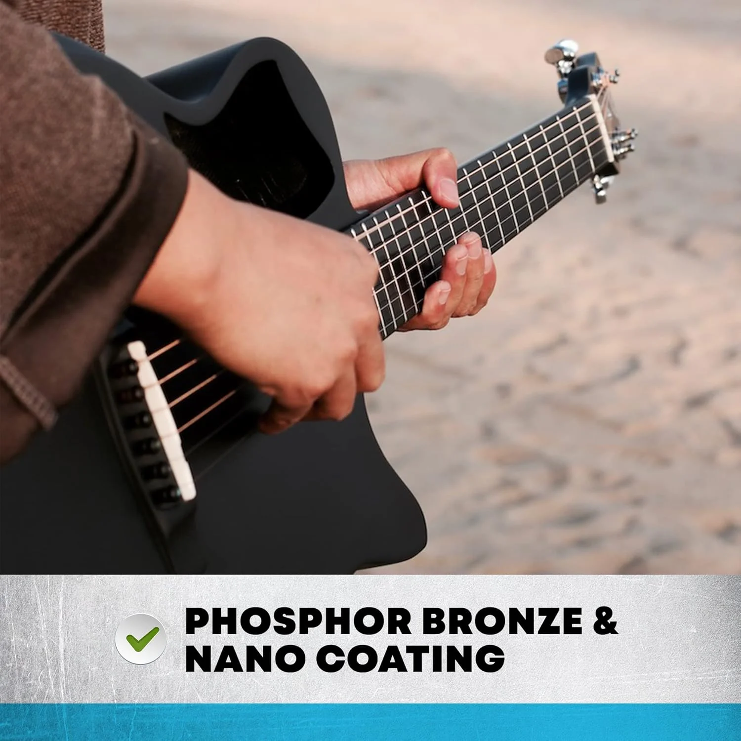 سیم گیتار آکوستیک Journey Instruments - JPBM-12 فسفر برنز با پوشش نانو، سیم با استحکام کششی بالا، سبک، 12-53 - ایده آل برای گیتارهای مسافرتی تاشو Journey