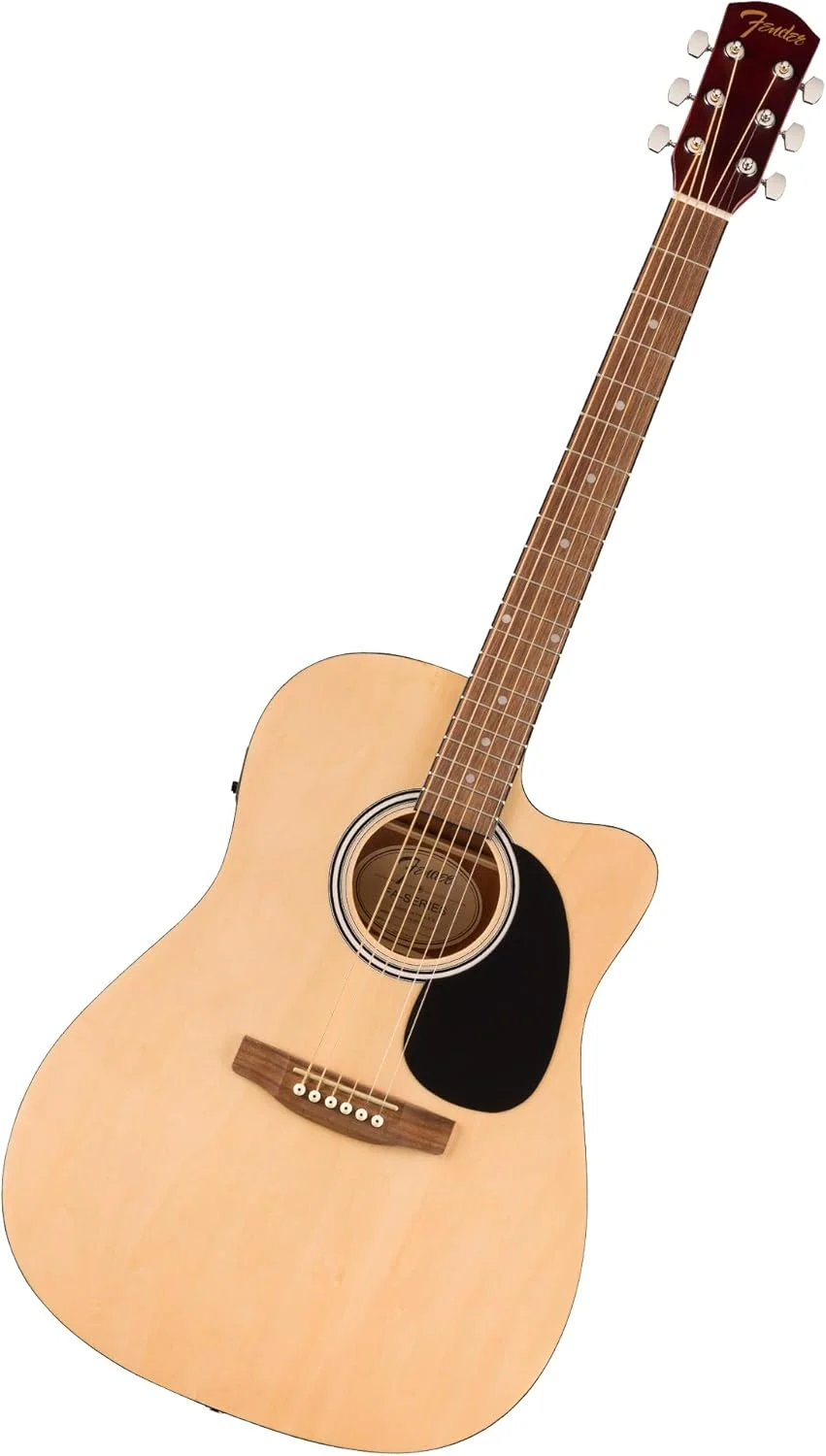گیتار آکوستیک Fender FA-25CE Dreadnought، صفحه انگشت‌گذاری گردو، رنگ طبیعی