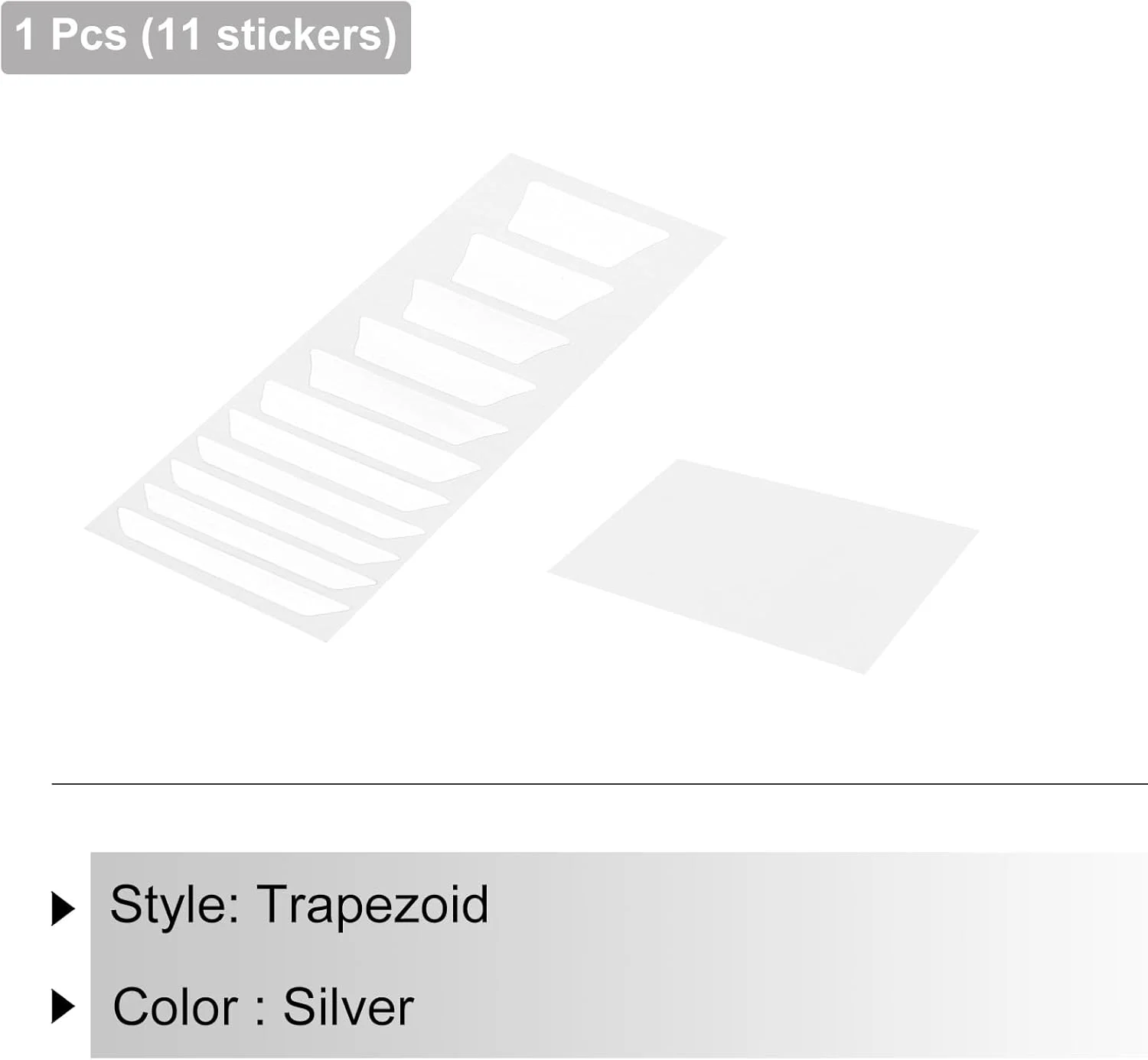 برچسب های گیتار، نقره ای، استیکرهای طرح دار ذوزنقه ای، 11 عدد، 15x6 سانتی متر، برای گیتار موسیقی، گیتار باس، گیتار آکوستیک