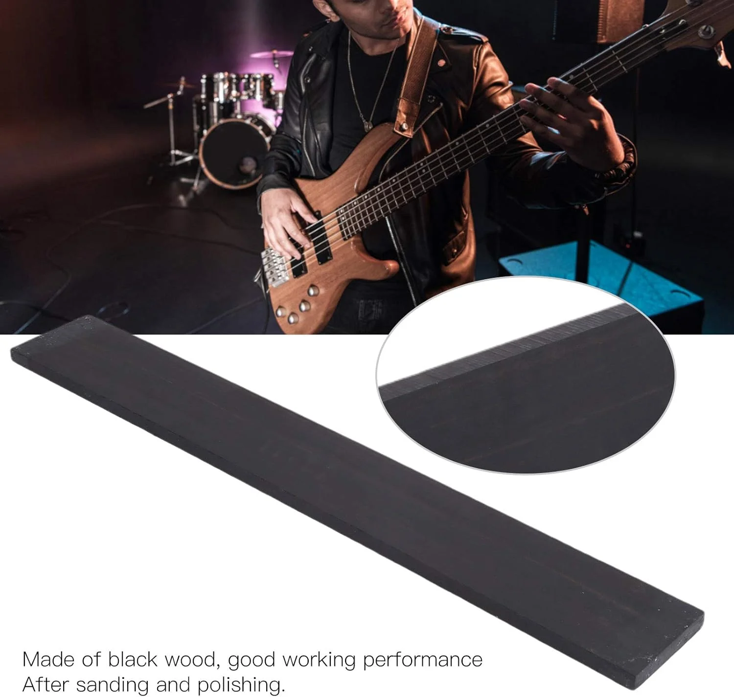 صفحه انگشت‌گذاری گیتار آبنوس برای گیتار آکوستیک، یوکللی و لوازم جانبی آلات موسیقی DIY