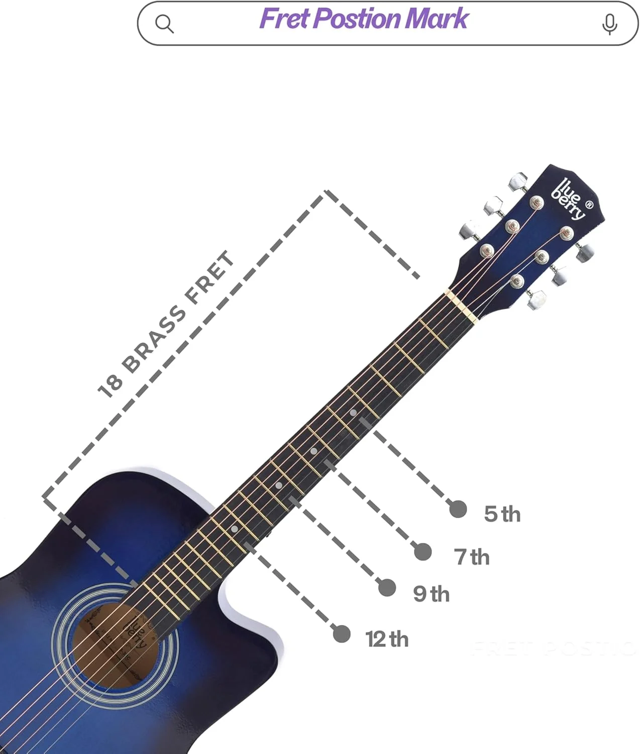 گیتار آکوستیک بلوبری مدل 38C به همراه کیف، بند، یک بسته سیم و 2 پیک - سایز 38 اینچ (آبی سانبرست) گیتار آکوستیک بلوبری مدل 38C به همراه کیف، بند، یک بسته سیم و 2 پیک - سایز 38 اینچ (آبی سانبرست)