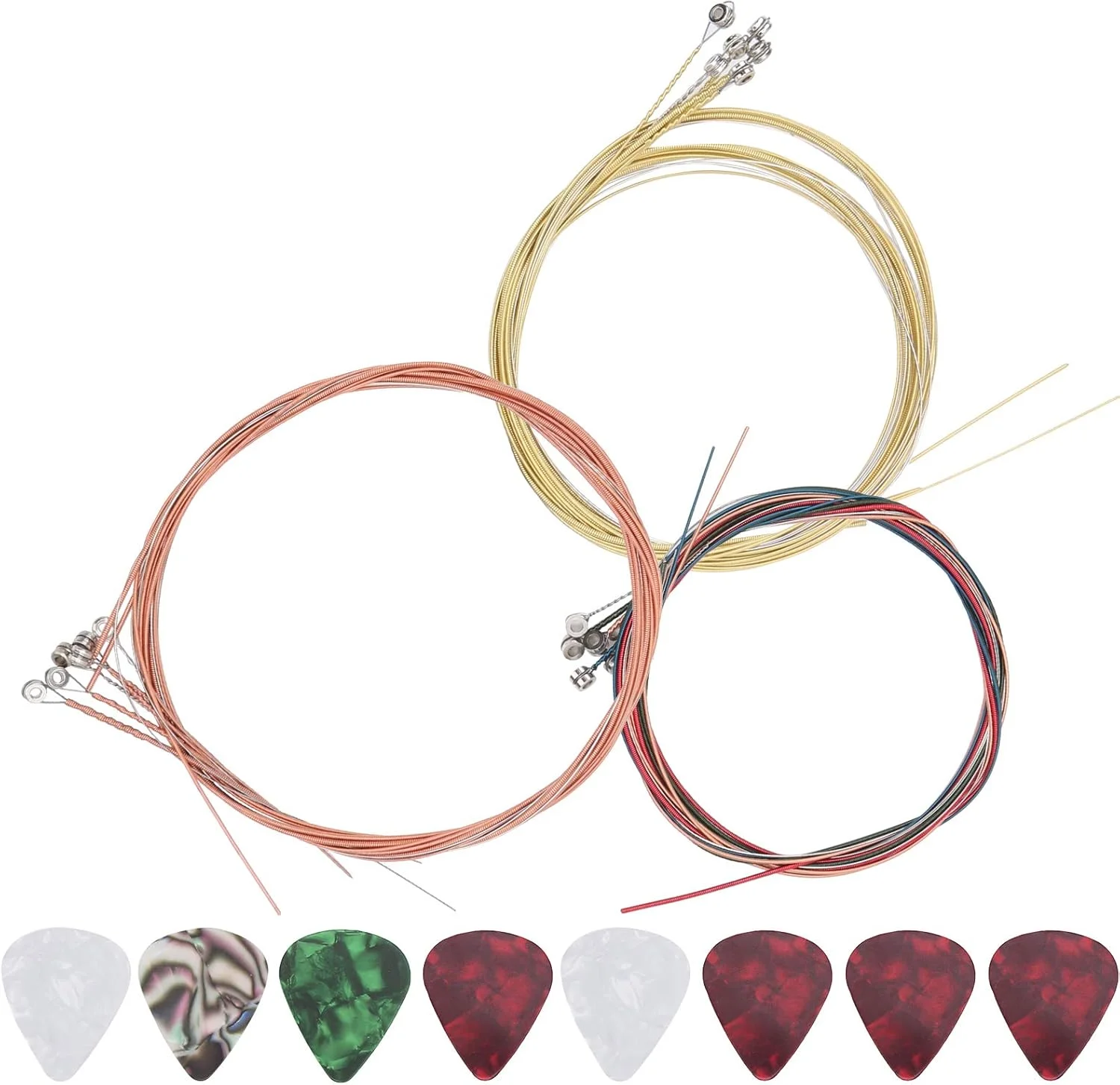 مجموعه سیم گیتار آکوستیک، لوازم جانبی کامل سیم گیتار آکوستیک قوی و روشی خوب برای ایجاد شادی برای گیتارهای الکتریک و گیتارهای آکوستیک