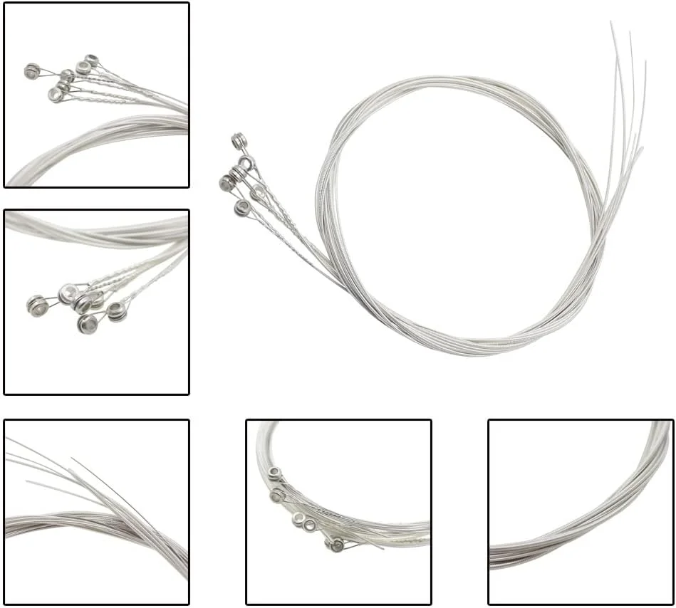 سیم گیتار آکوستیک، روکش نقره ای آلیاژ مس فولاد ضد زنگ، سیم های گیتار آکوستیک 6 عددی از 1 تا 6 (0.010-.047)