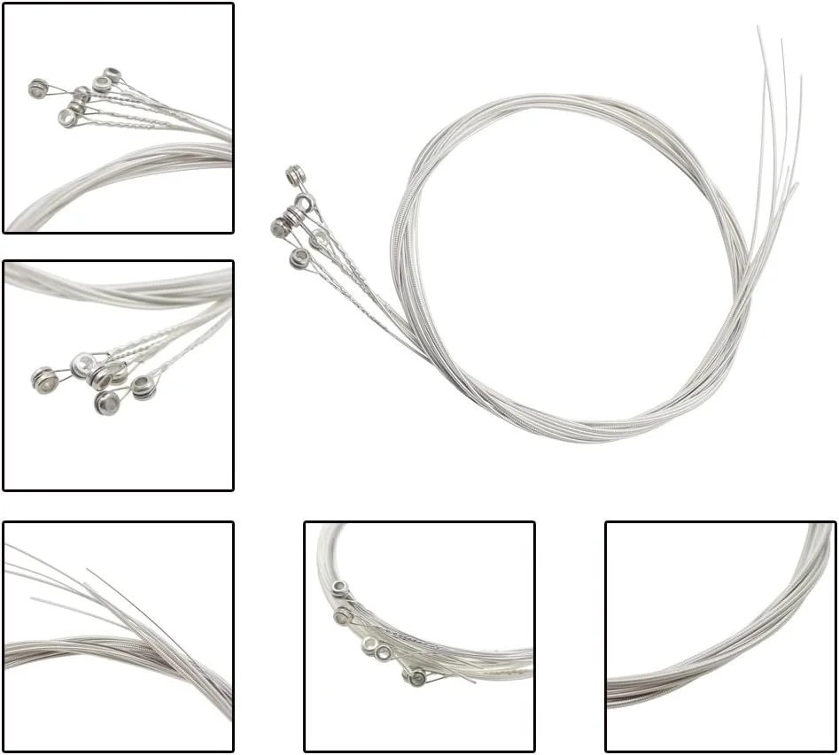 سیم گیتار آکوستیک، آلیاژ مس با روکش نقره فولاد ضد زنگ، سیم های گیتار آکوستیک از 1 تا 6 (0.010-.047)، مجموعه 6 عددی