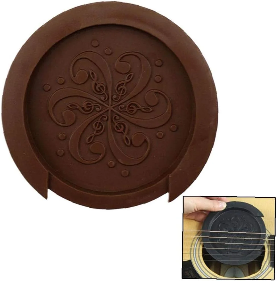 پوشش سوراخ صدا گیتار آکوستیک، مسدود کننده جلوگیری از بازخورد (قهوه ای)