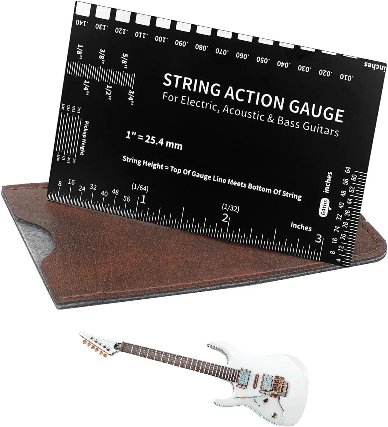 ابزار اندازه گیری اکشن گیتار، ابزار تنظیم گیتار آکوستیک، ابزار قابل حمل تنظیم اکشن سیم برای متخصصان گیتار باس آکوستیک، مسافرت، فضای باز، مناسب برای سازندگان و تعمیرکاران گیتار