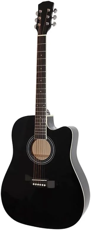 گیتار آکوستیک الکترو مشکی مگاریا به همراه آمپلی فایر 10 واتی و کیف، مناسب برای نوازندگان مبتدی و متوسط، با وضوح صدای خوب گیتار آکوستیک الکترو مشکی مگاریا به همراه آمپلی فایر 10 واتی و کیف، مناسب برای نوازندگان مبتدی و متوسط، با وضوح صدای خوب