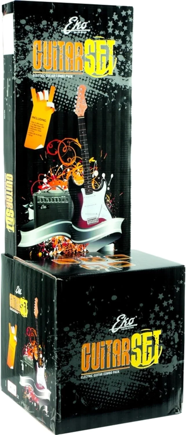 مجموعه گیتار الکتریک Eko EG-11 Pack Sunburst به همراه تیونر، کیف، بند شانه، آمپلی فایر 15 وات، رنگ