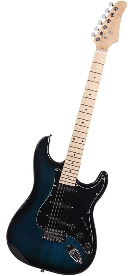 گیتار الکتریک Vasitelan سایز کامل 39 اینچ، کیت کامل مبتدی به همراه آمپلی فایر 20 وات، بند، کیف، سیم برق، پیک، میله ترمولو (آبی تیره) گیتار الکتریک Vasitelan سایز کامل 39 اینچ، کیت کامل مبتدی به همراه آمپلی فایر 20 وات، بند، کیف، سیم برق، پیک، میله ترمولو (آبی تیره)