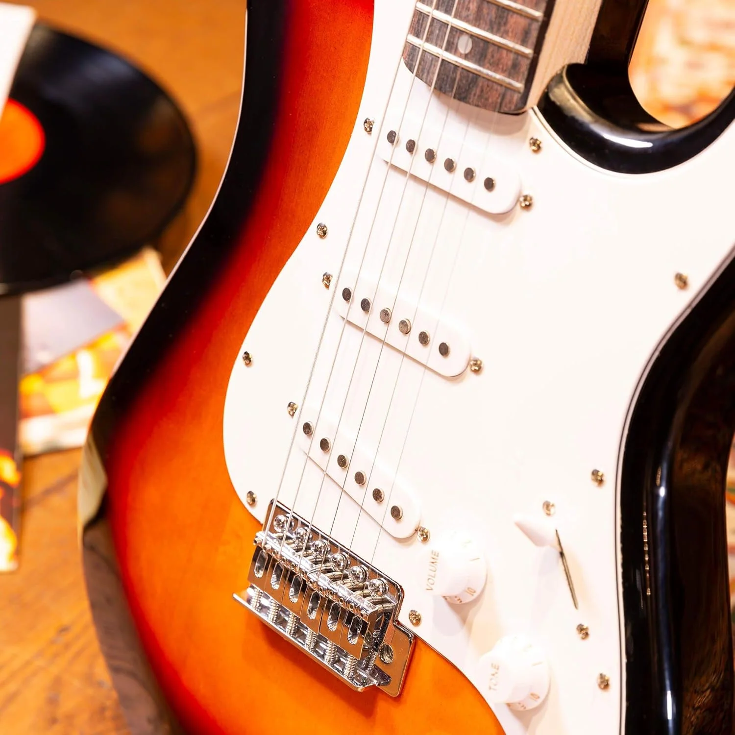 ست کامل گیتار الکتریک سانبرست مکس - کیت کامل گیتار الکتریک برای مبتدیان به همراه آمپلی فایر، ایده آل برای نوآموزان