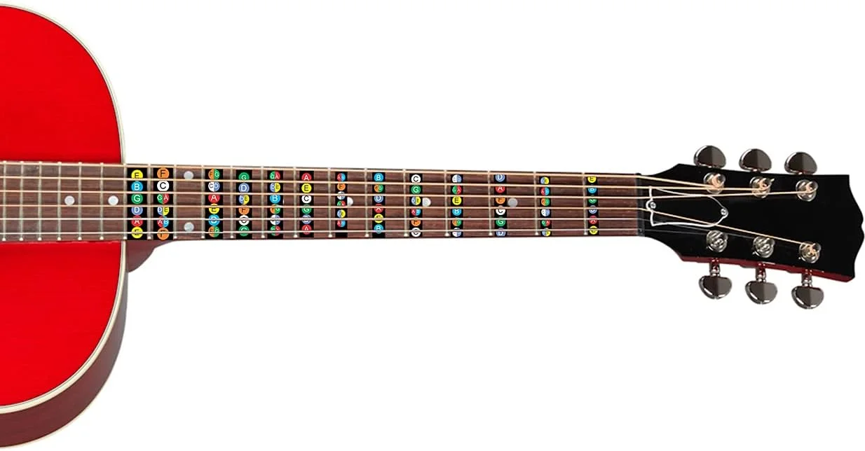 برچسب صفحه انگشت‌گذاری گیتار KREEPO، نمودار نت‌های فرت، برچسب مبتدی، گیتار آکوستیک-الکتریک چند رنگ (9.1cm X 14.5cm)