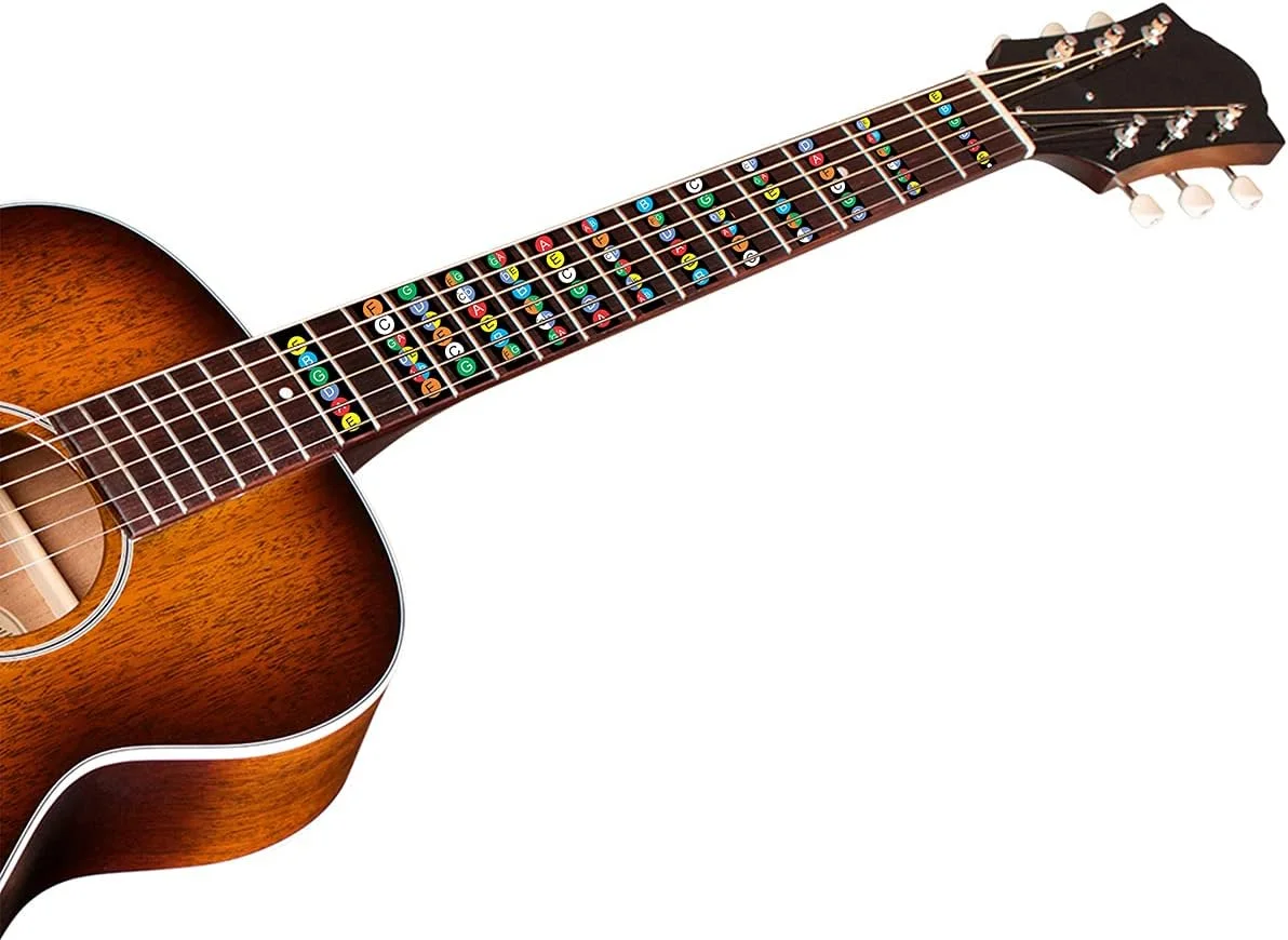 برچسب صفحه انگشت‌گذاری گیتار KREEPO، نمودار نت‌های فرت، برچسب مبتدی، گیتار آکوستیک-الکتریک چند رنگ (9.1cm X 14.5cm)