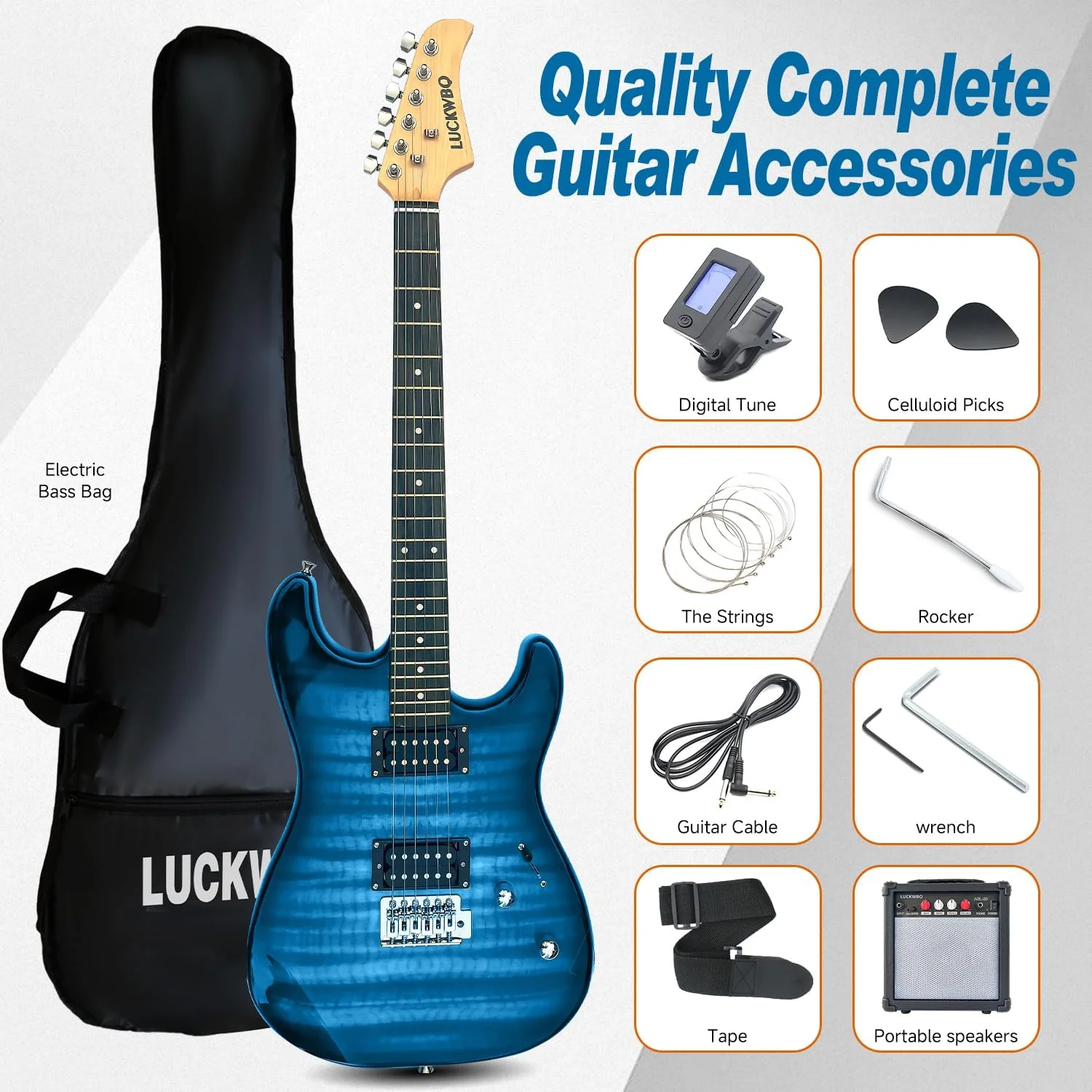 کیت گیتار الکتریک برای مبتدیان، سانبرست به همراه لوازم جانبی، کیف، پیک، بند، 6 سیم، دسته ترمولو - گیتار الکتریک برای شروع کنندگان، بزرگسالان، کودکان، مسافرت کیت گیتار الکتریک برای مبتدیان، سانبرست به همراه لوازم جانبی، کیف، پیک، بند، 6 سیم، دسته ترمولو - گیتار الکتریک برای شروع کنندگان، بزرگسالان، کودکان، مسافرت