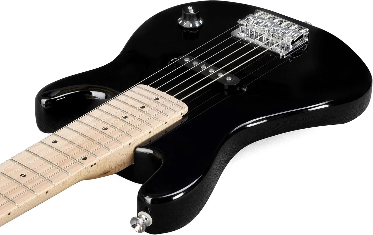 گیتار الکتریکی مینی 30 اینچی Winzz، گیتار الکتریکی مبتدی با صفحه انگشت‌گذاری افرا مناسب کودکان به همراه آمپلی‌فایر (مشکی)