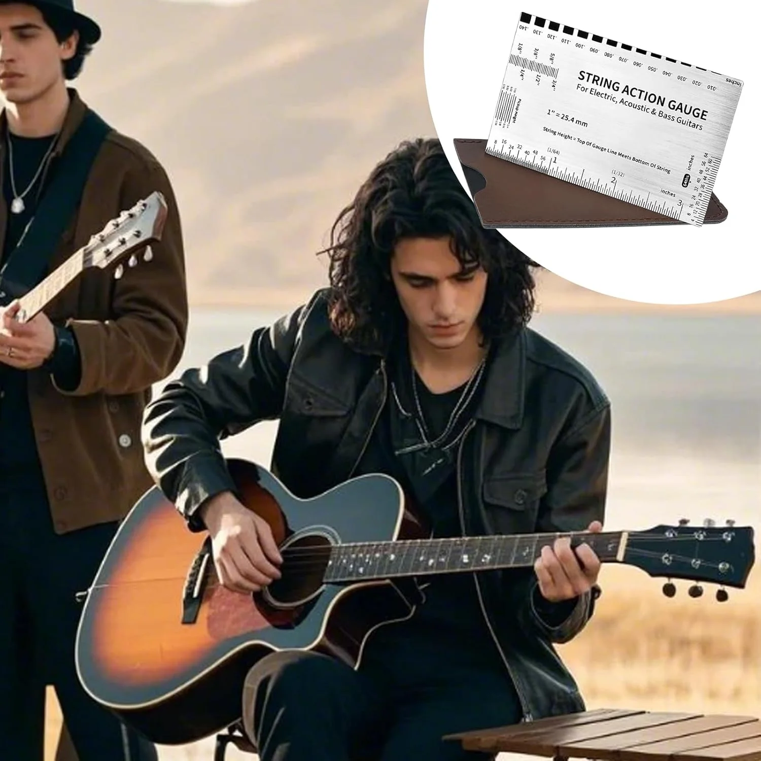 ابزار اندازه گیری اکشن سیم گیتار | ابزار گیتار الکتریک | ابزار دقیق برای تنظیم اکشن سیم برای نگهداری خانگی گیتار الکتریک، بیس، سازندگان و مسافرت