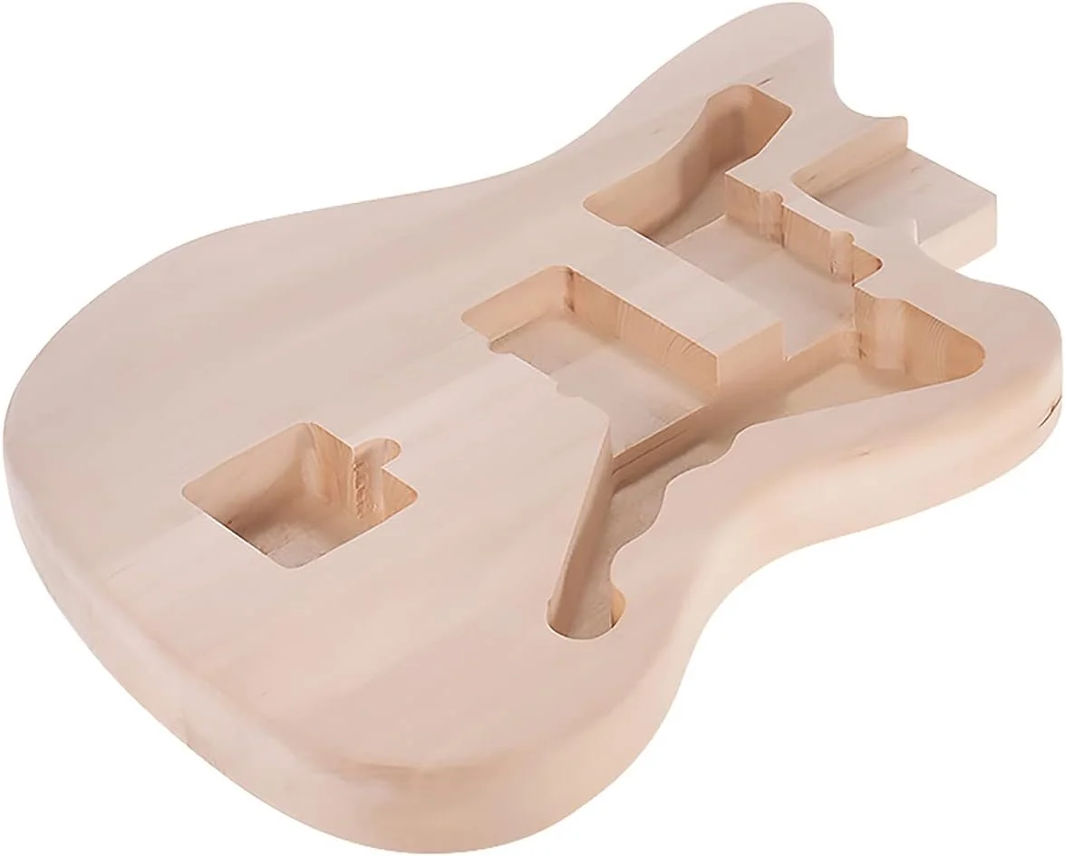 بدنه گیتار الکتریکی DIY مدل MZB-T، بدنه خام گیتار از جنس چوب Basswood، جایگزینی برای گیتار Jaguar از برند DOOMUN