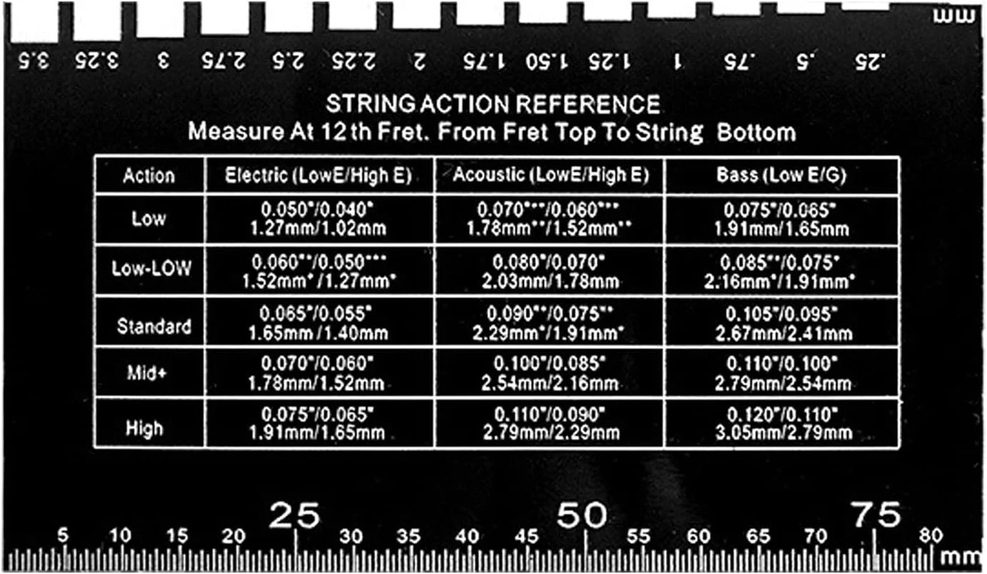 ابزار اندازه گیری اکشن گیتار، ابزار گیتار الکتریک | ابزار قابل حمل تنظیم اکشن سیم برای متخصصان گیتار الکتریک آکوستیک، مناسب فضای باز، منزل و مسافرت