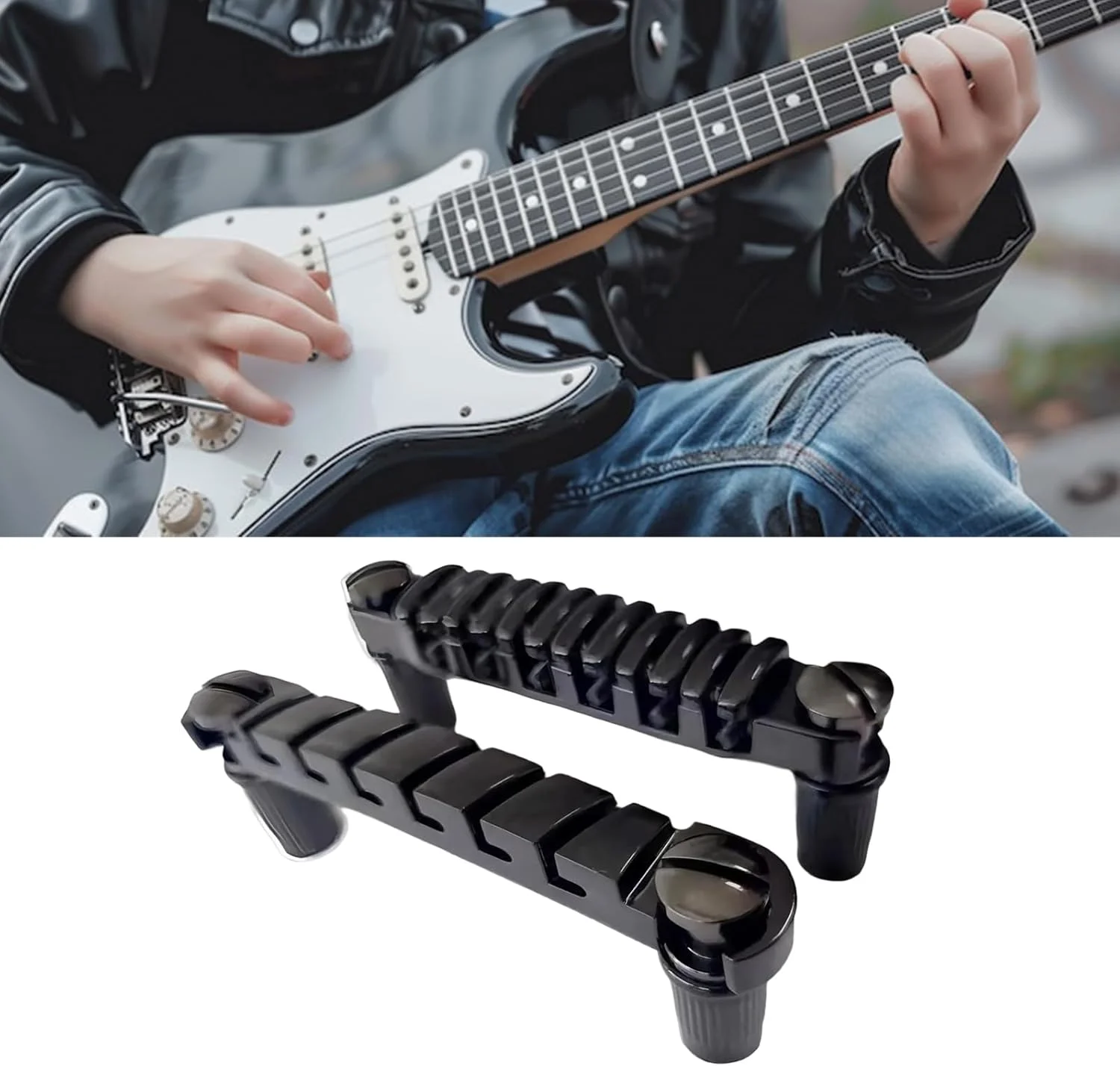 پل گیتار الکتریک 6 سیمه با زین های جداگانه و سیستم آویز از بالا