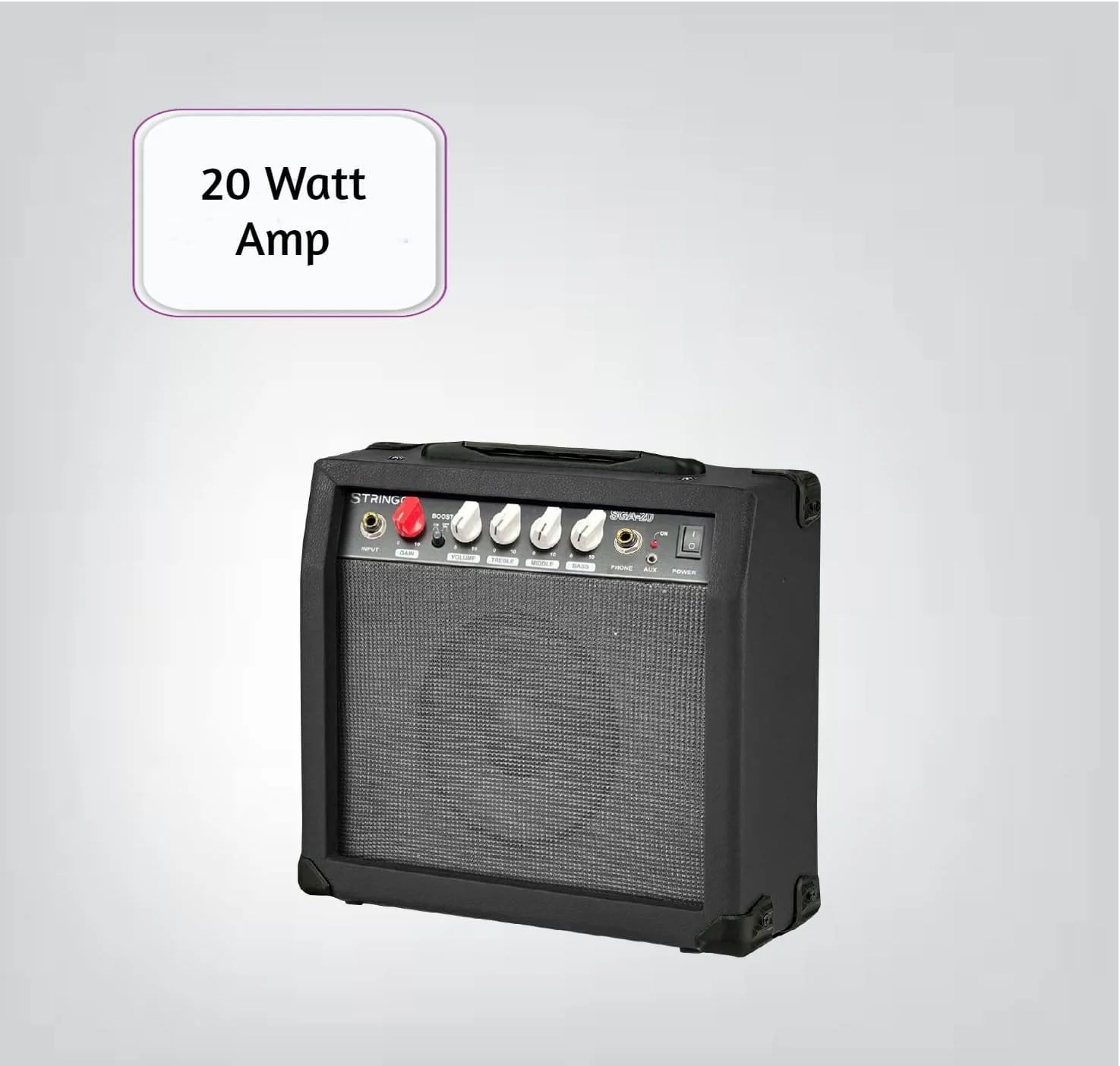 کیت کامل گیتار الکتریک مشکی سایز کامل 39 اینچ شامل گیتار ترمولو، آمپلی فایر 20 وات، 3 پیک، بند شانه، تیونر و کیف