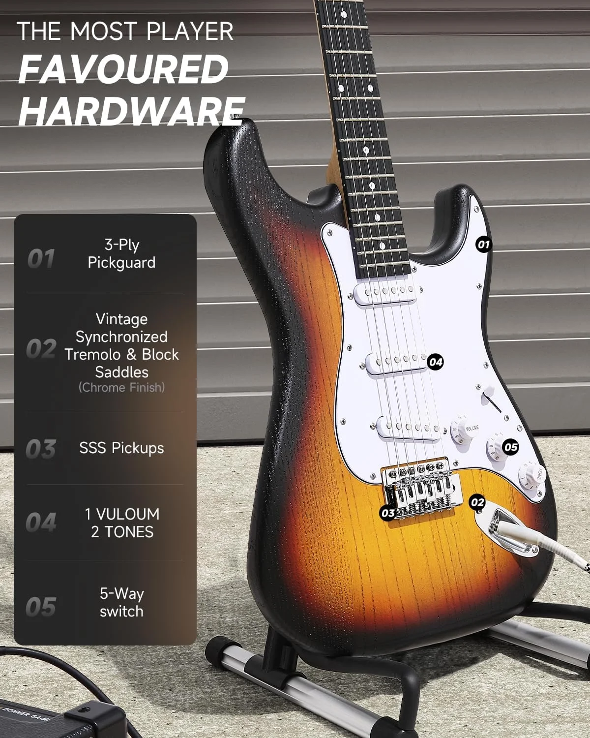 ست گیتار الکتریک مبتدی دانر DST-80 مدل سانبرست