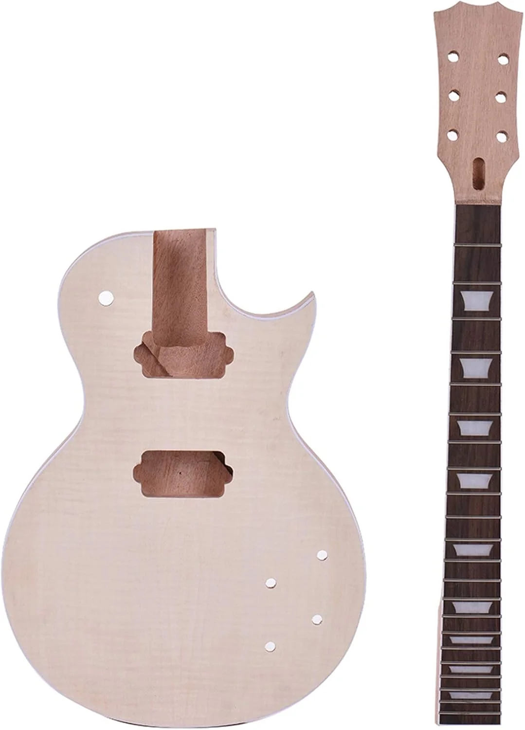 کیت گیتار الکتریک ناتمام مدل LP، بدنه و دسته از جنس ماهون، صفحه انگشت‌گذاری از جنس رزوود