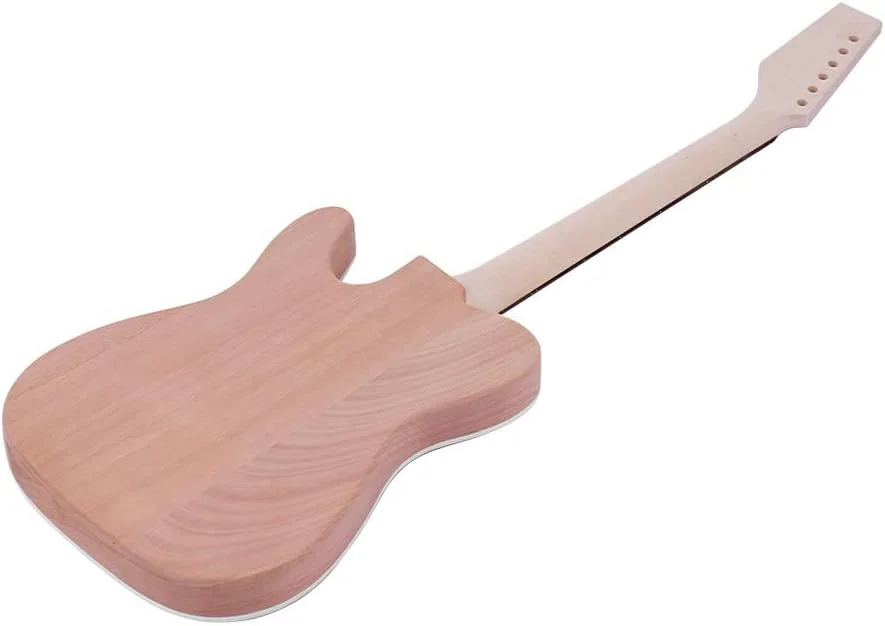 کیت گیتار الکتریک ناتمام مدل TL، بدنه ماهون با حفره صدا F، دسته چوب افرا، صفحه انگشت‌گذاری رزوود