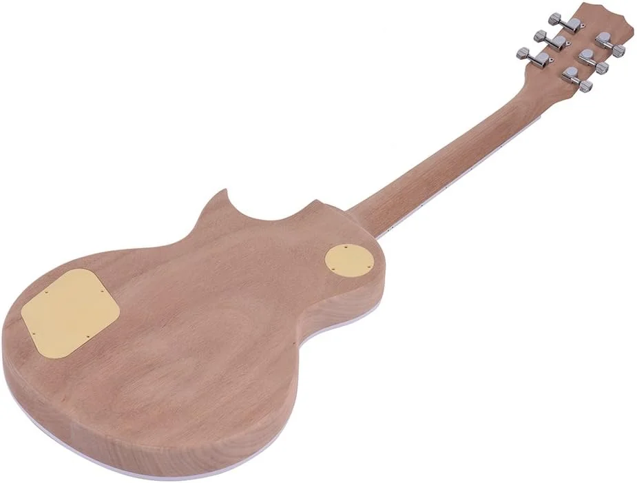 کیت گیتار الکتریک ناتمام مدل LP، بدنه و دسته از جنس ماهون، صفحه انگشت‌گذاری از جنس رزوود