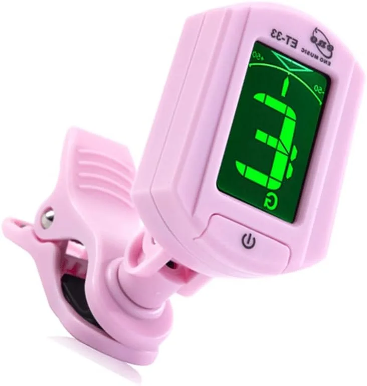 تیونر ZXM با 5 حالت تنظیم خودکار به همراه 3 پیک برای گیتار آکوستیک، باس، ویولن، یوکللی (سایز: صورتی)