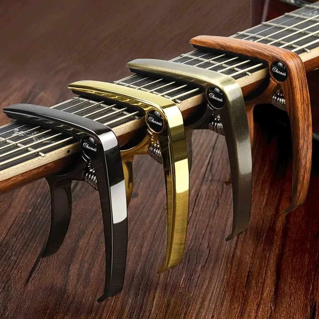 گیره تعویض کوک گیتار آکوستیک فولک، یوکللی، گیتار الکتریک و کلاسیک، دو منظوره، لوازم جانبی گیتار الکتریک (رنگ: قهوه ای)
