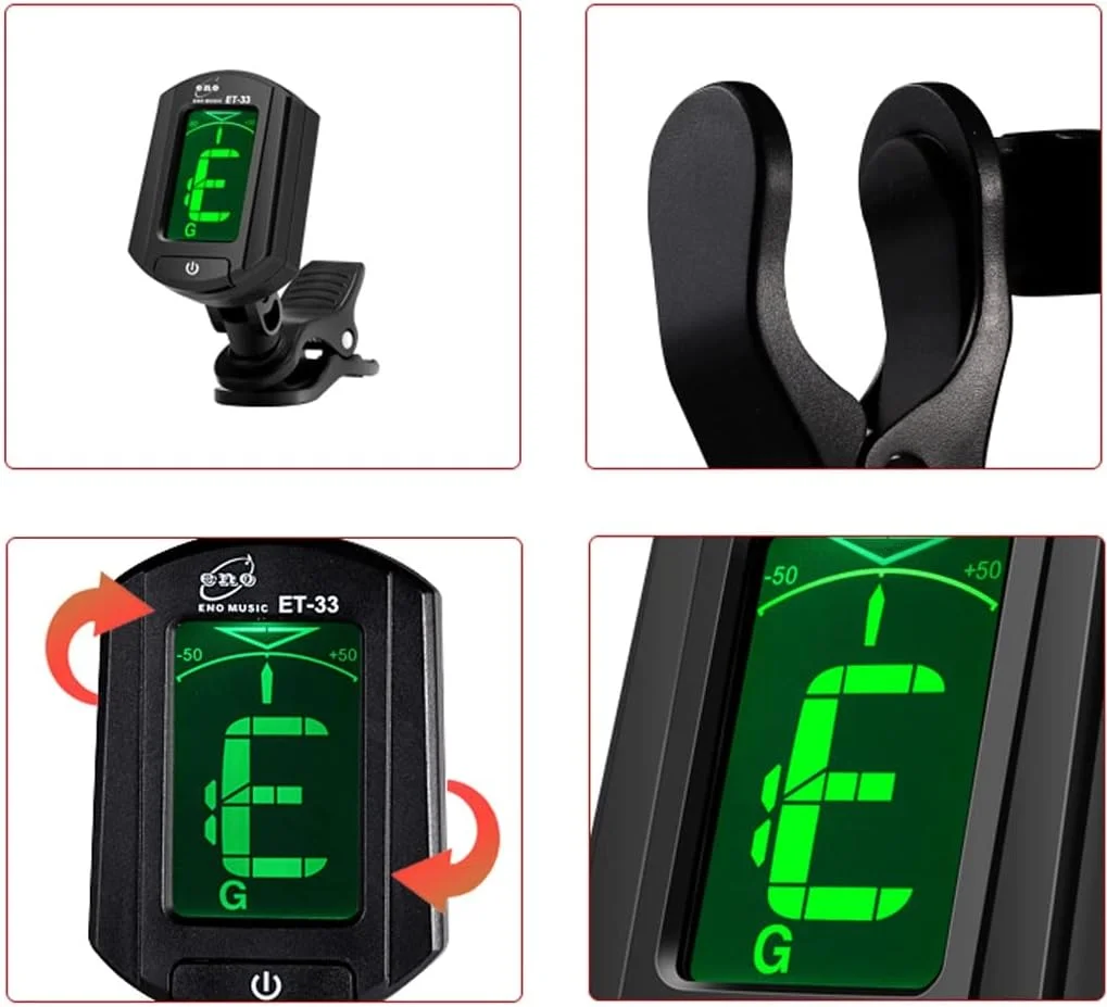 کوک کننده گیتار، یوکللی، ویولن، گوزنگ، ارهو، تیونر الکترونیکی اتوماتیک (مشکی)، ابزار و تست کننده های ویژه کوک کننده گیتار، یوکللی، ویولن، گوزنگ، ارهو، تیونر الکترونیکی اتوماتیک (مشکی)، ابزار و تست کننده های ویژه