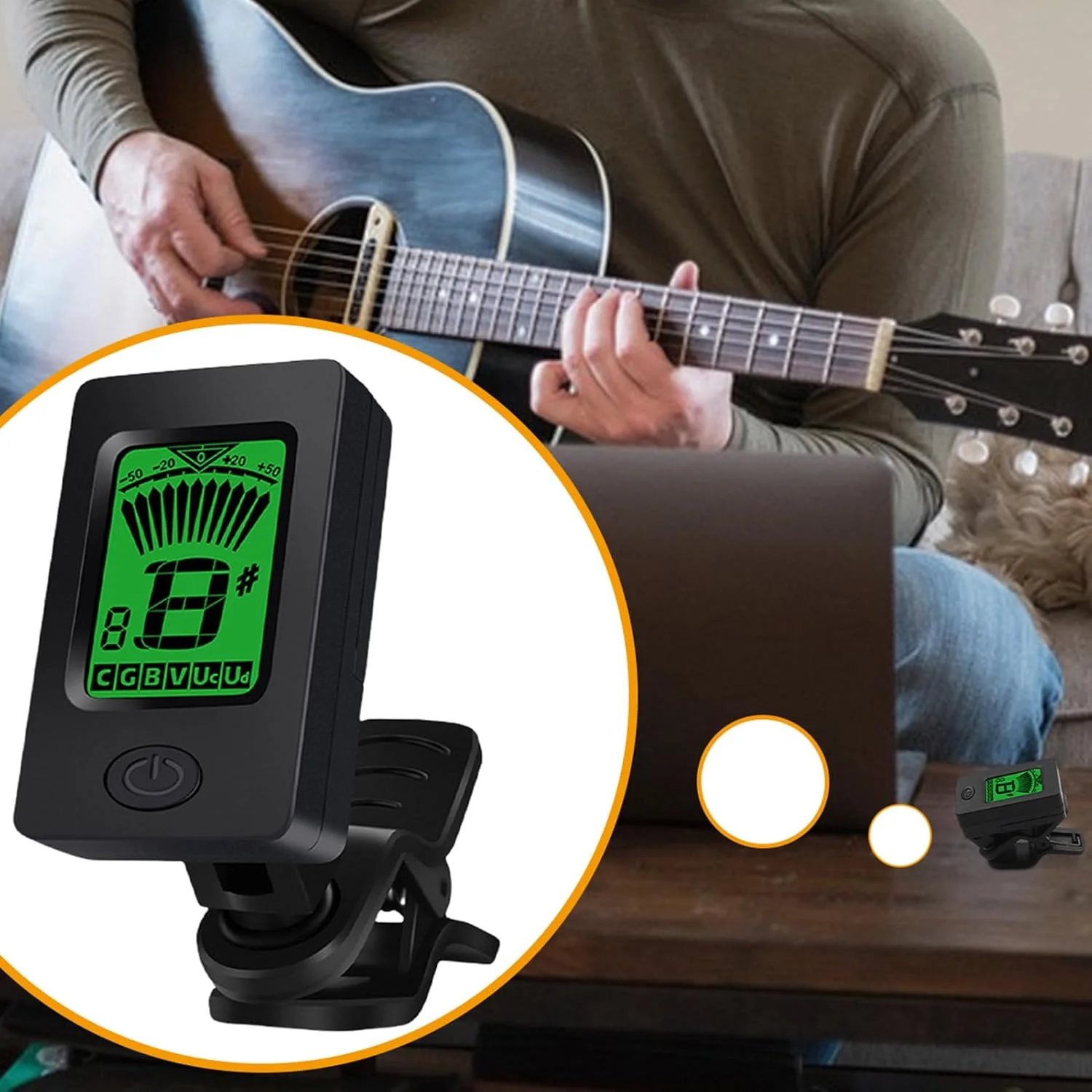 کوک کننده یوکللی - کوک کننده بانجو با نمایشگر LCD، ابزار موسیقی دیجیتال حرفه ای برای کوک کردن ویولن، یوکللی، گیتار باس، مناسب استودیو و اجرا