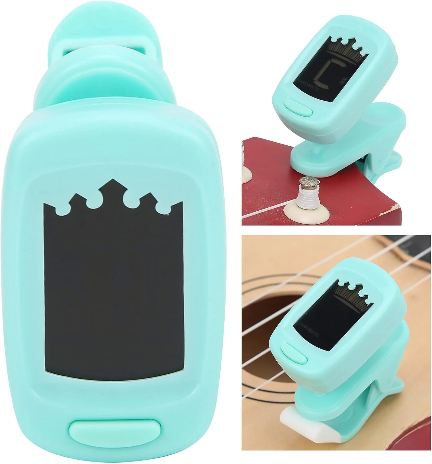 تیونر گیره ای گیتار یوکللی، مناسب گیتار فولک، گیتار باس، ویولن و یوکللی، با حساسیت بالا و لوازم جانبی ساز (نعنایی روشن) تیونر گیره ای گیتار یوکللی، مناسب گیتار فولک، گیتار باس، ویولن و یوکللی، با حساسیت بالا و لوازم جانبی ساز (نعنایی روشن)