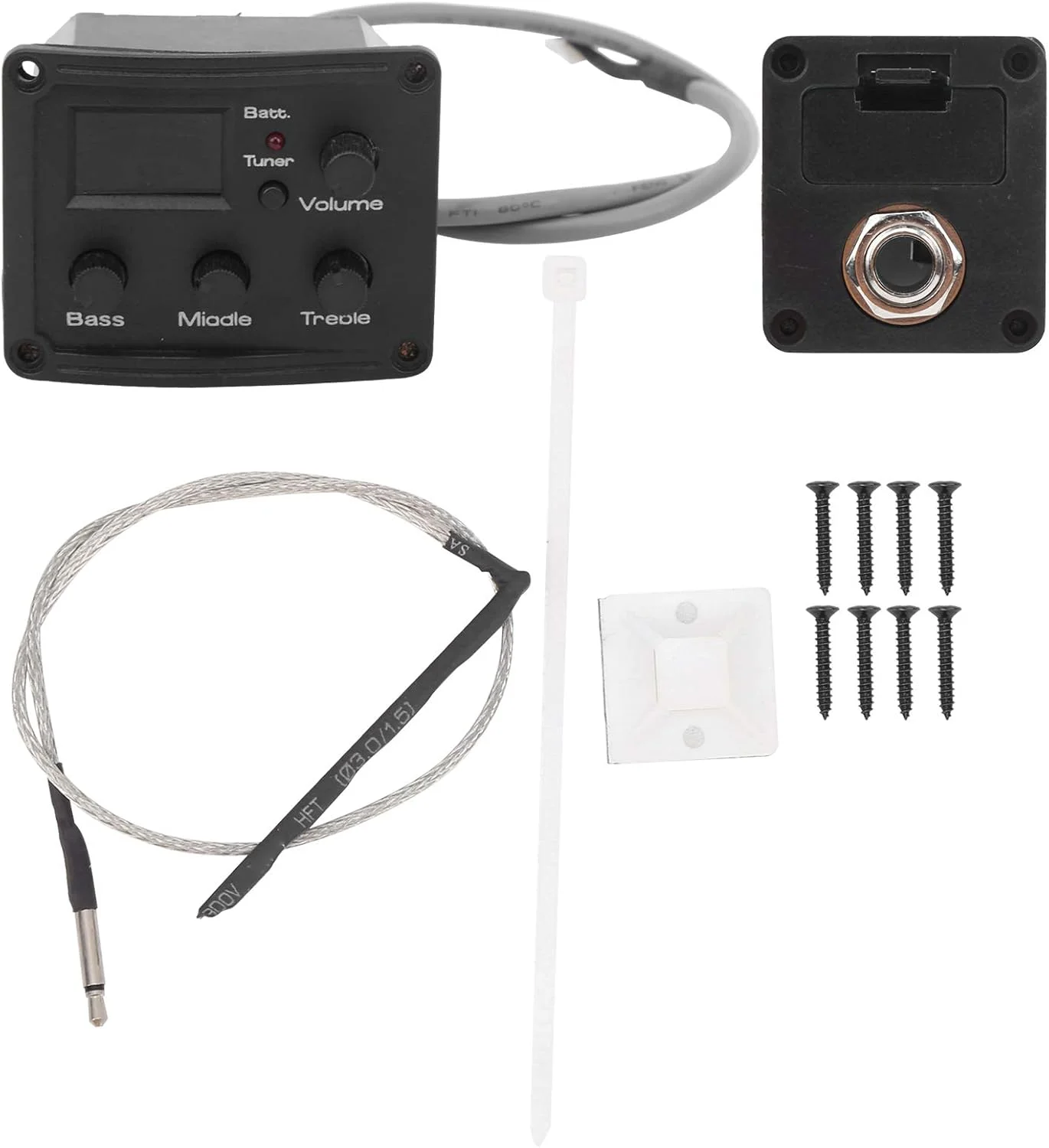 پیکاپ تیونر اکولایزر یوکللی با نمایشگر LED و اکولایزر 3 قسمتی، لوازم جانبی آلات موسیقی برای دوستداران یوکللی