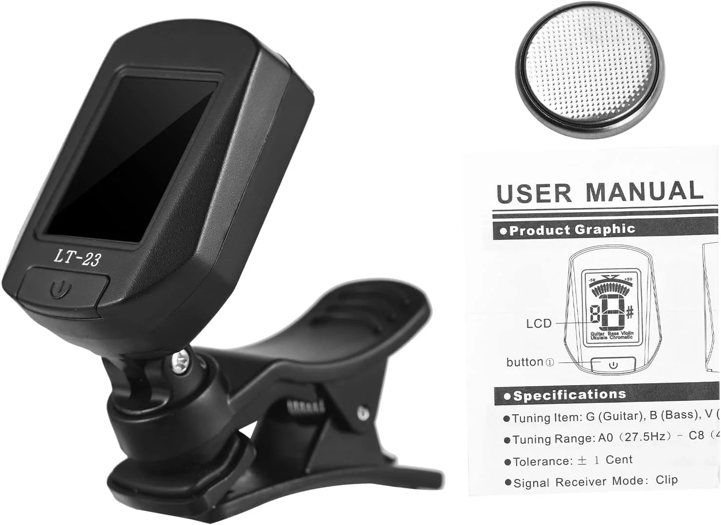 کوککنندهی گیرهای گیتار، کوککنندهی دیجیتال الکترونیکی با نمایشگر LCD برای گیتار، بیس، ویولن، یوکللی، کروماتیک کوککنندهی گیرهای گیتار، کوککنندهی دیجیتال الکترونیکی با نمایشگر LCD برای گیتار، بیس، ویولن، یوکللی، کروماتیک