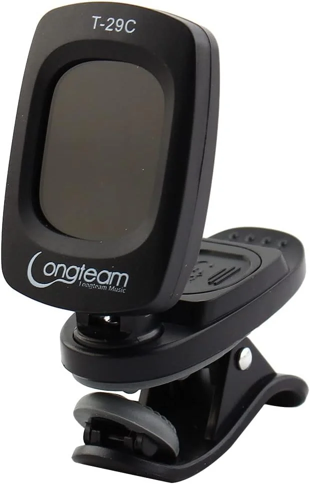 تیونر دیجیتال کروماتیک گیره ای با نمایشگر LCD مشکی برای گیتار آکوستیک الکتریک، گیتار باس، ویولن و یوکللی