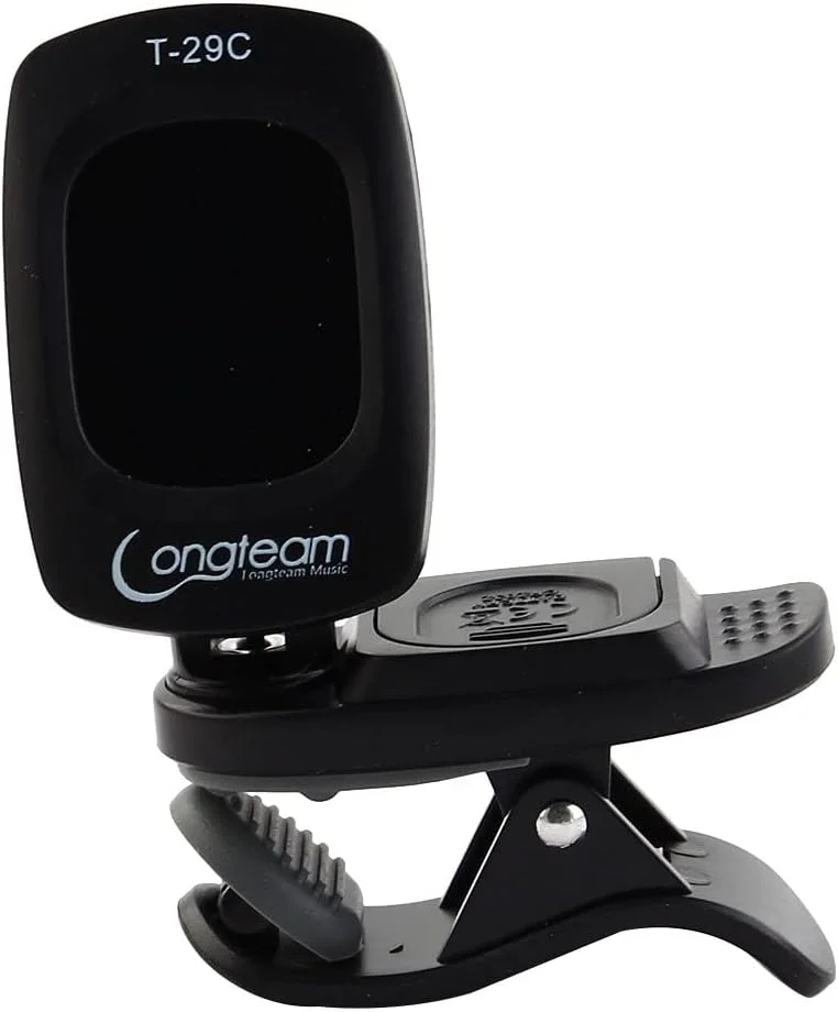 تیونر دیجیتال کروماتیک گیره ای با نمایشگر LCD مشکی برای گیتار آکوستیک الکتریک، گیتار باس، ویولن و یوکللی