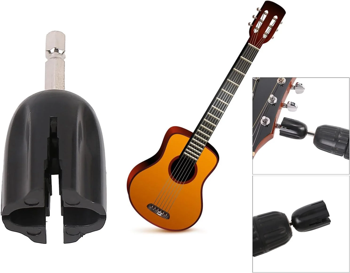 سردسته سیم پیچ گیتار دریل برقی ابزار لوتیه برای گیتار آکوستیک، باس، یوکللی، ماندولین، 28.5 میلی متر، مشکی