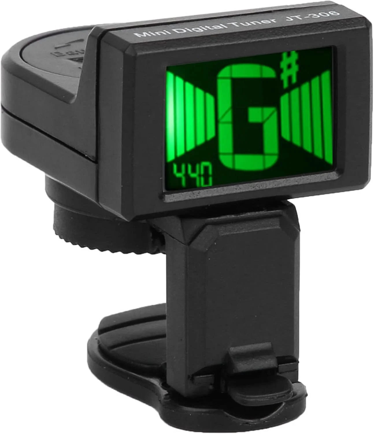 تیونر چند منظوره الکتریکی JT-306 برای گیتار، یوکللی، باس، ویولن، انتخابی عالی برای نوازندگان، گیره ای برای استفاده آسان