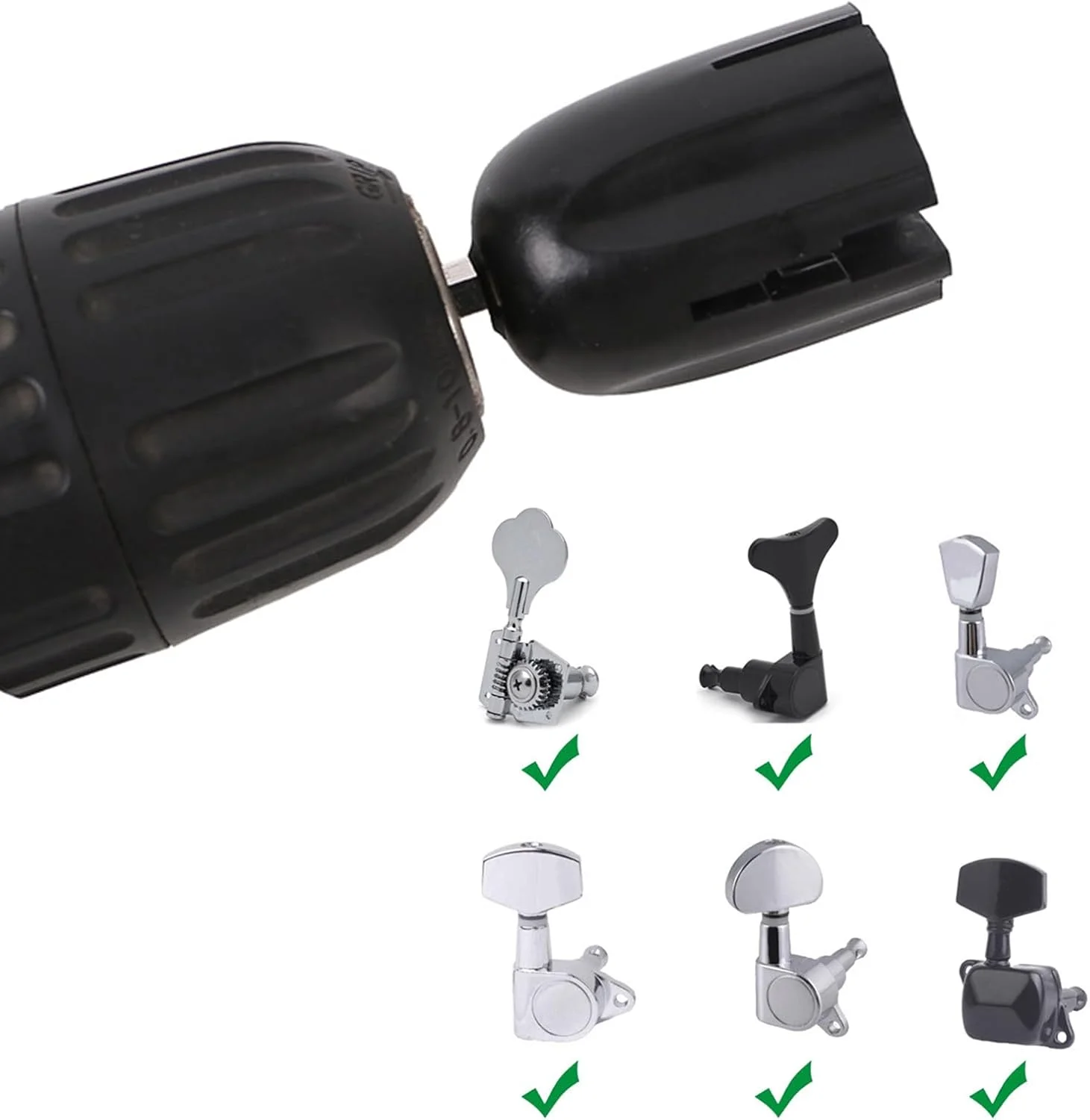 سردسته سیم پیچ گیتار دریل برقی ابزار لوتیه برای گیتار آکوستیک، باس، یوکللی، ماندولین، 28.5 میلی متر، مشکی